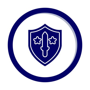 Kılıç vektör ağ simgesine sahip Askeri Kalkan, vektör illüstrasyonu 