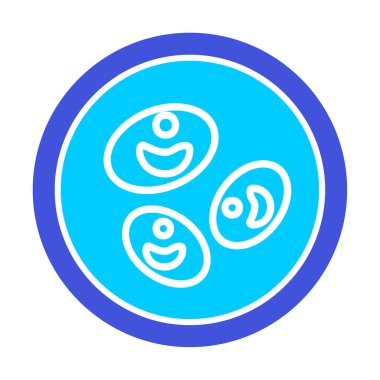 Bakteri petri kabı ve bakteri vektör simgesi 