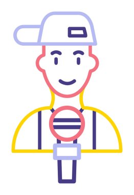 Mikrofonlu rapçinin vektör çizimi 