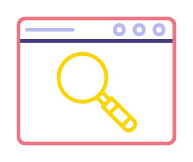 Basit Tarayıcı Arama simgesi, vektör illüstrasyonu