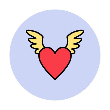 Melek Kalbi ikonu, vektör illüstrasyonu 