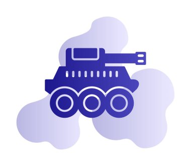 düz askeri tank vektör ikonu tasarımı