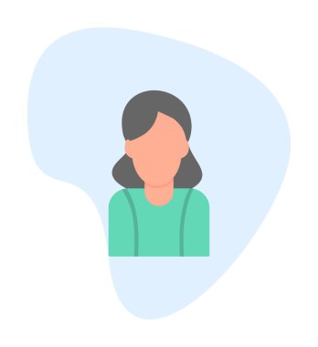 Kadın avatar simgesi, vektör illüstrasyonu 