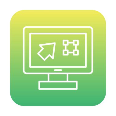 Ekran simgesinde basit Grafik Tasarım uygulaması, vektör illüstrasyonu