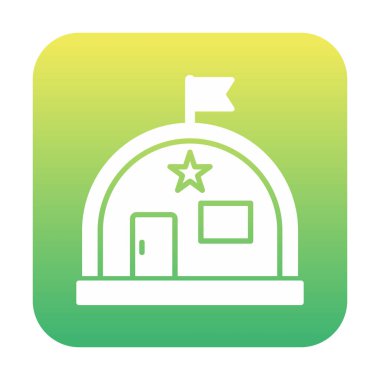 Basit Askeri Depo simgesi, vektör illüstrasyonu