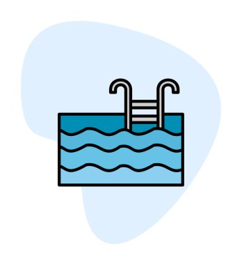  yüzme havuzu ikonu vektör illüstrasyonu