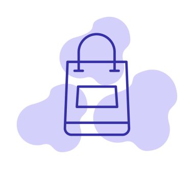 Alışveriş poşeti simgesi, vektör illüstrasyonu basit tasarım