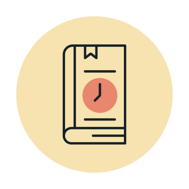 Kitap Zaman Sınırı simgesi, vektör illüstrasyonu 