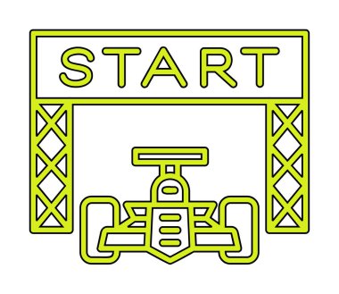 simgeyi başlat. Web için Irk vektör simgesinin başlatılmasının basit bir gösterimi.                                