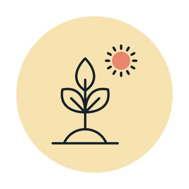 Biyoloji Bitki ana hatları simgesi beyaz arkaplanda izole edildi