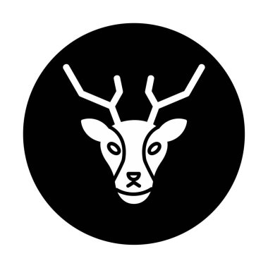 Geyik. Web simgesi basit illüstrasyon