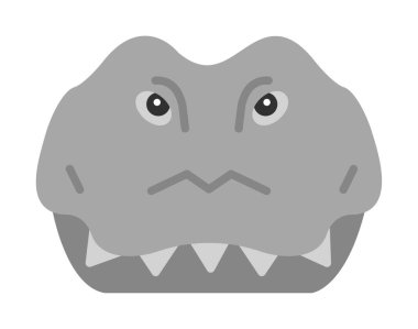 Basit timsah simgesi, vektör illüstrasyonu