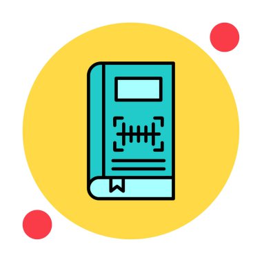 Barkod simgesi olan kitabın vektör illüstrasyonu  