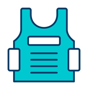 Kurşun geçirmez yelek ağ simgesi, vektör illüstrasyonu