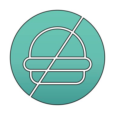 Fast food simgesi yok, vektör illüstrasyonu