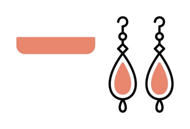 Küpe vektör illüstrasyon tasarımı                   