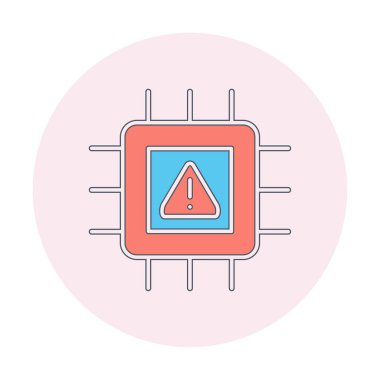 Cpu vektör düz simgesi 