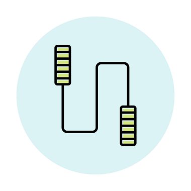İp sporu ikonunu atlıyorum. Vektör illüstrasyonu 