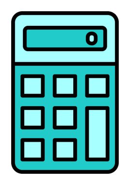 Beyaz arkaplanda hesap makinesi simgesi vektör çizimi 