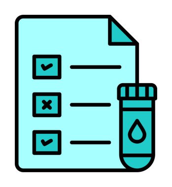 Tıbbi Test Raporu ikon vektör illüstrasyonu 