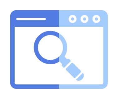 Basit Tarayıcı Arama simgesi, vektör illüstrasyonu