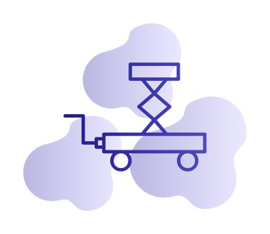 Makas kaldırma simgesi tasarımı, vektör illüstrasyonu