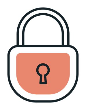 asma kilit web simgesi, vektör illüstrasyonu