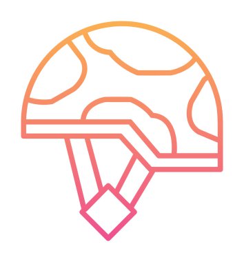 Askeri miğfer vektör renk çizgisi simgesi