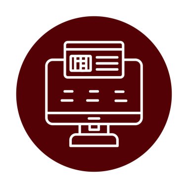 Basit Çevrimiçi Ödeme simgesi, vektör illüstrasyonu