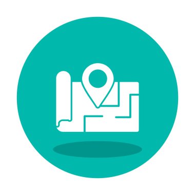 Konum iğnesi, vektör illüstrasyonlu harita simgesi