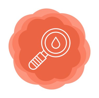 Loupe ikonu. Büyüteçteki su damlasının vektör çizimi