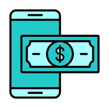 Basit Çevrimiçi Ödeme simgesi, vektör illüstrasyonu