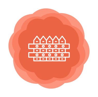 çit web simgesi, vektör çizim 