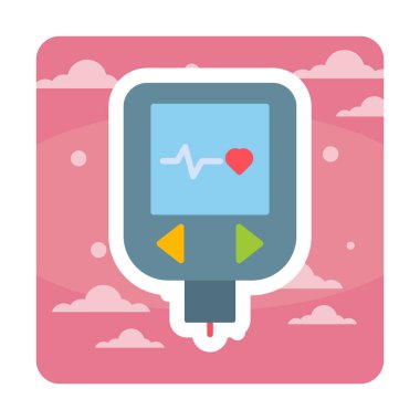 Glucometer simge vektör illüstrasyon tasarımı