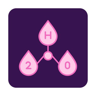 h 2 sembollü su damlaları vektör çizimi