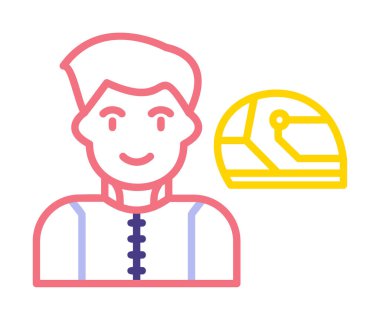 Araba Yarışçısı simgesi, vektör illüstrasyonu 