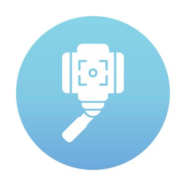 Akıllı telefon web simgesi, vektör illüstrasyonlu selfie çubuğu 