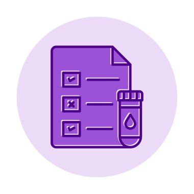 Tıbbi Test Raporu ikon vektör illüstrasyonu 