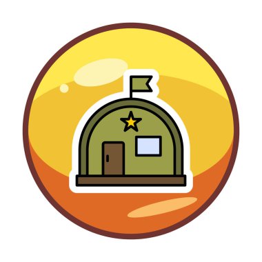 Basit Askeri Depo simgesi, vektör illüstrasyonu