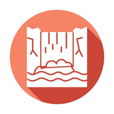 Basit Waterfal simgesi, vektör illüstrasyonu