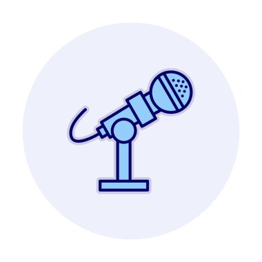 mikrofon ikonu vektör illüstrasyonu. Mikrofon Durağı                    