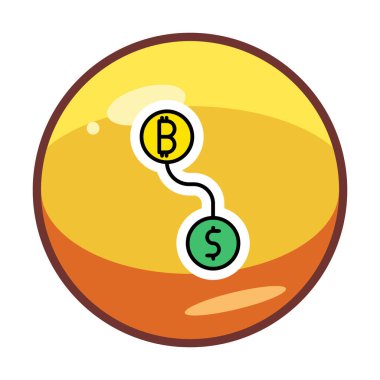 Bitcoin kripto döviz vektör çizimi 
