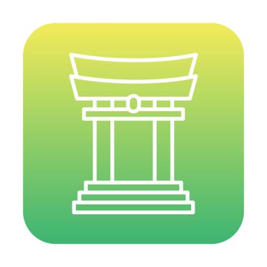 Japonya geleneksel Torii Kapısı simgesi, basit stil