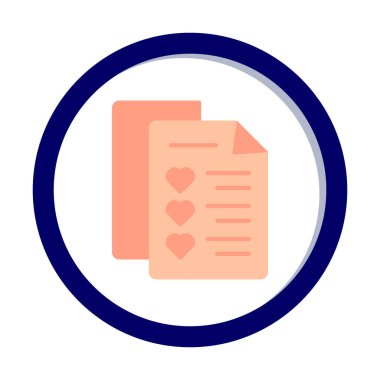 Dilek listesi. Web simgesi basit illüstrasyon 