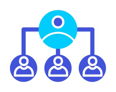 Basit Organizasyon hiyerarşisi simgesi, vektör illüstrasyonu