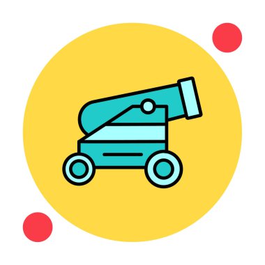 Basit Topçu simgesi, vektör illüstrasyonu