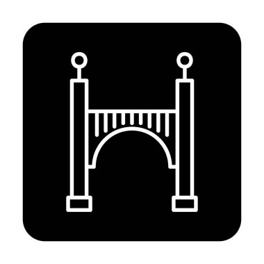 köprü düz simgesi, vektör illüstrasyon tasarımı 