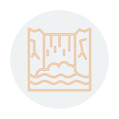 Basit Waterfal simgesi, vektör illüstrasyonu