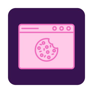 Basit Web Kurabiyeleri simgesi, vektör illüstrasyonu