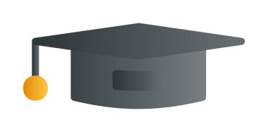 Mezuniyet şapkası ikonu, eğitim ikonu. düz tasarım biçimi